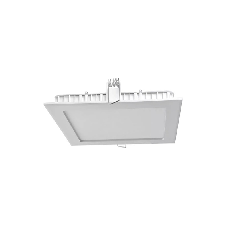 Lampara foco led cuadrada plafon 12w empotrable luz blanca-3