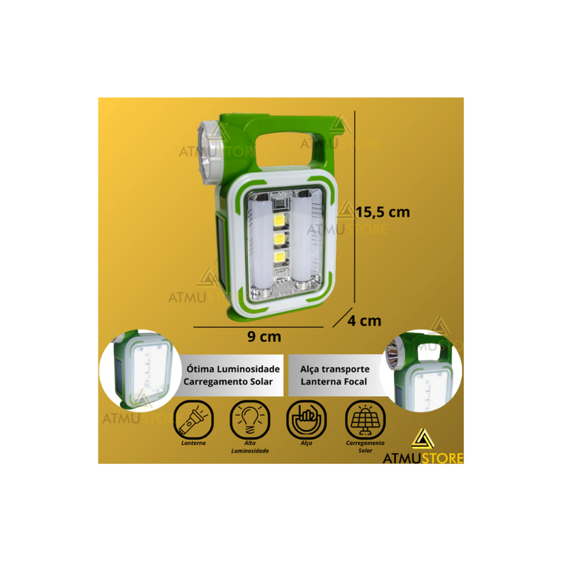 Lámpara Linterna Led Solar Recargable Luz portatil-2