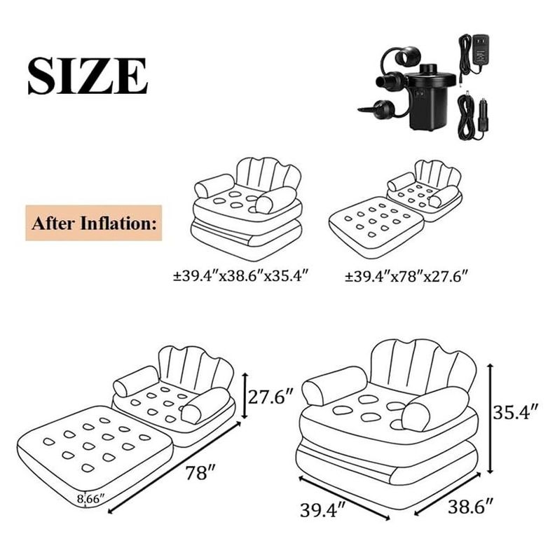 Sofá Cama Inflable De Doble Capa-5