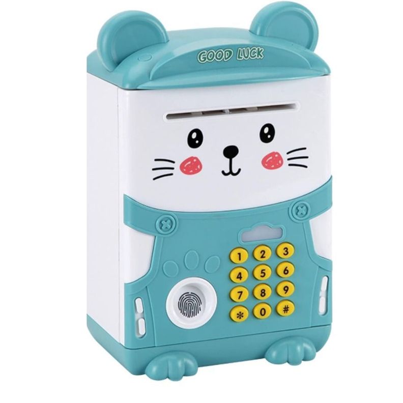 Alcancía Electrónica Automática con sonido huella niños azul-0
