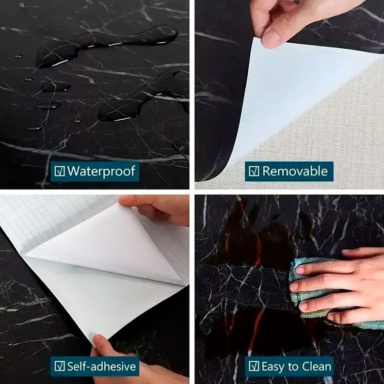 Papel Tapiz Adhesivo Mármol Impermeable Para Encimera Cajon-3