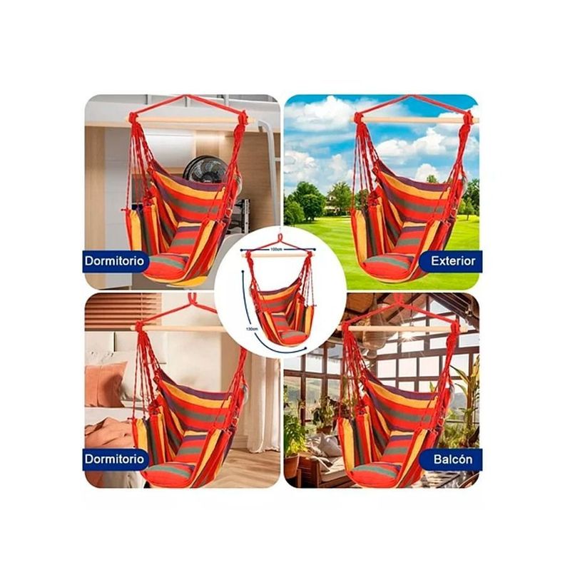 Silla Colgante Hamaca Giratoria Para Exteriores-2
