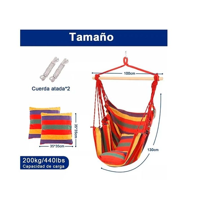 Silla Colgante Hamaca Giratoria Para Exteriores-3