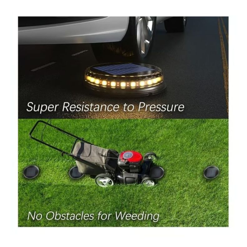 Pack 2 Lampara Disco Solar Impermeable Estaca Jardin Luz Calida-3