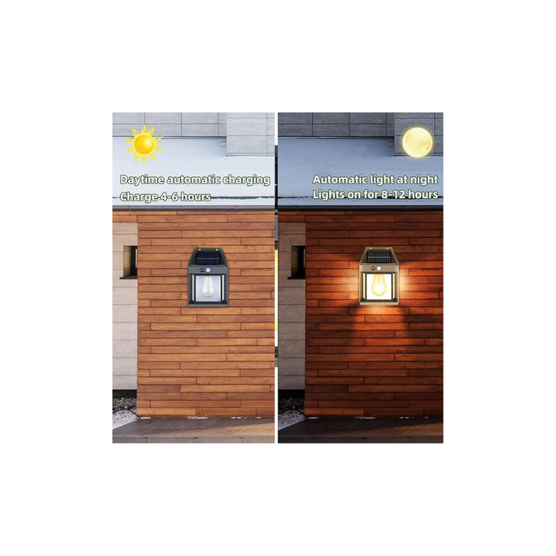 Lampara aplique de pared solar pare exterior iluminacion LED -3
