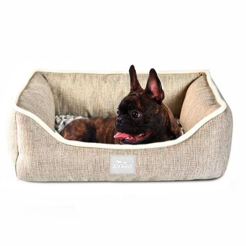 Cama Lavable Para Perros Cuadrada En Lino 62X53X24cma-1