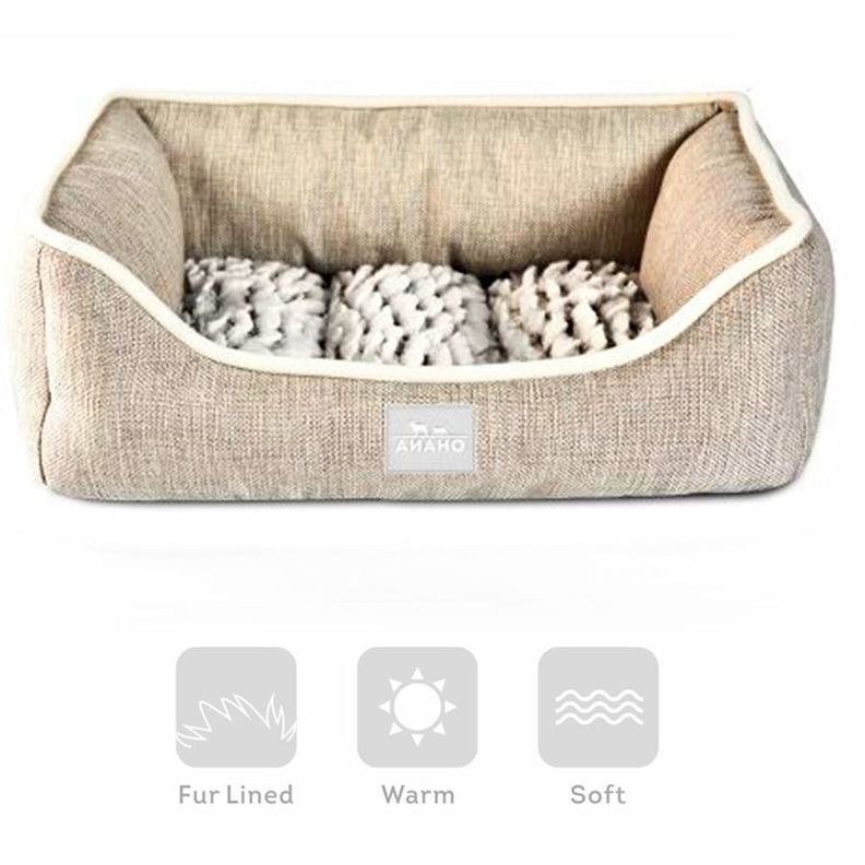 Cama Lavable Para Perros Cuadrada En Lino 62X53X24cma-2