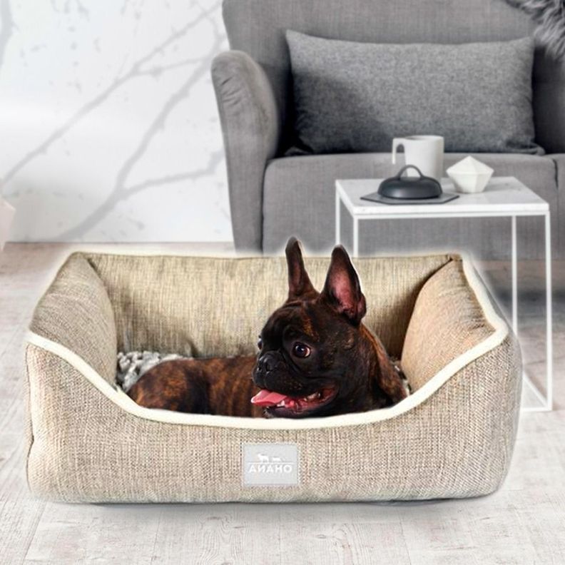 Cama Lavable Para Perros Cuadrada En Lino 62X53X24cma-3