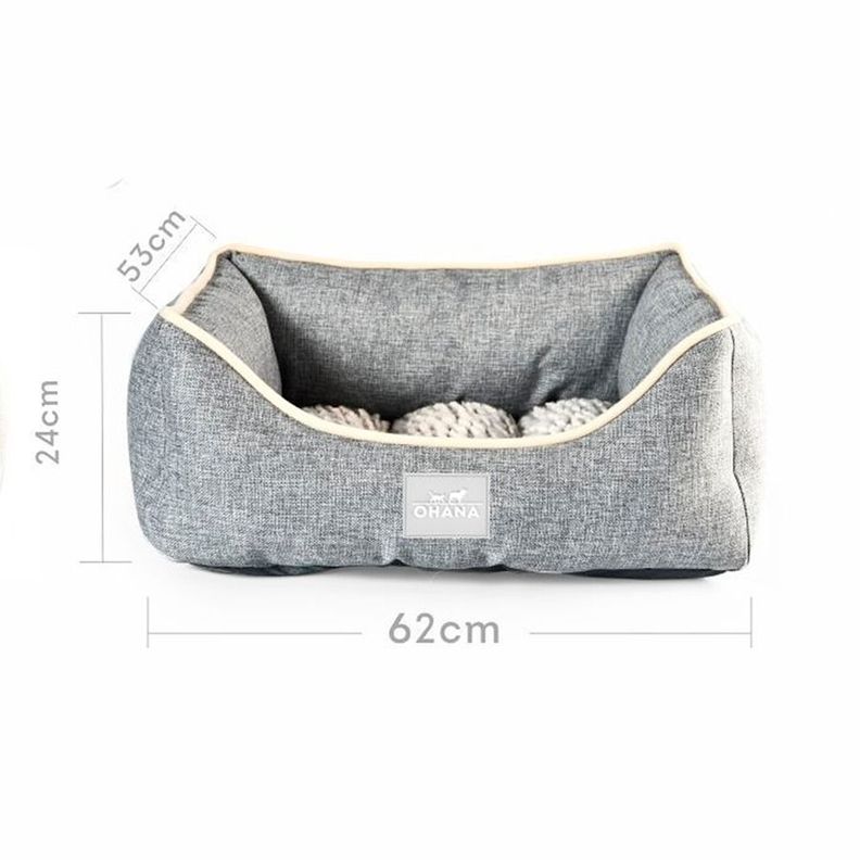 Cama Lavable Para Perros Cuadrada En Lino 62X53X24cma-4
