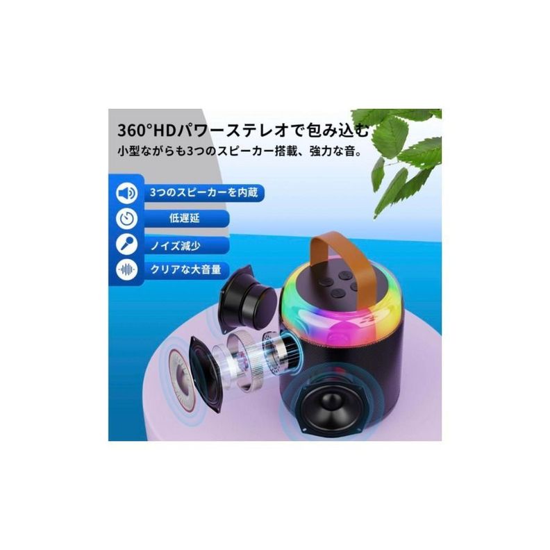 Mini máquina Karoke, altavoz portátil Bluetooth 5.3 1 micrófono -1