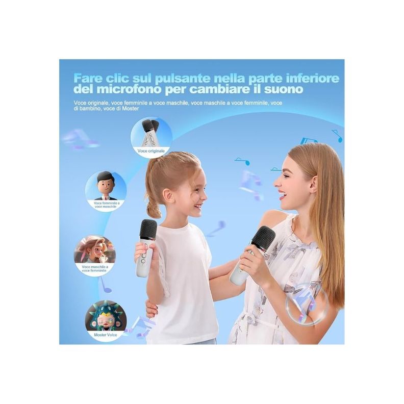 Mini máquina Karoke, altavoz portátil Bluetooth 5.3 1 micrófono -2