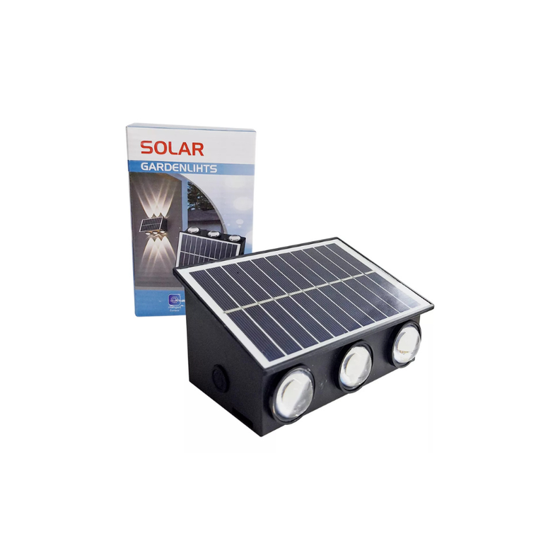 Lampara aplique Solar De Pared 6 Focos Para Exteriores bifocal-0