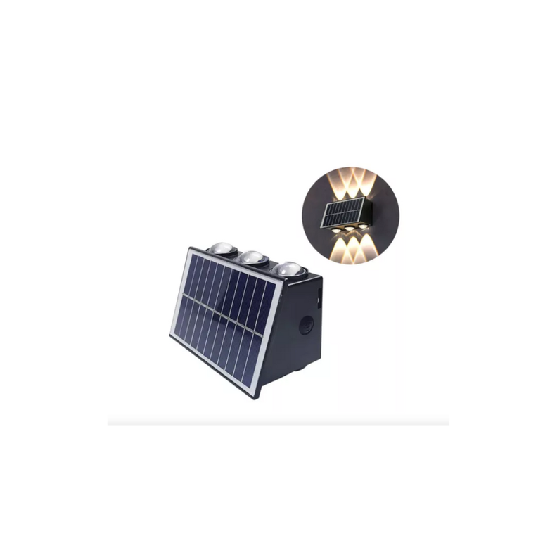 Lampara aplique Solar De Pared 6 Focos Para Exteriores bifocal-1
