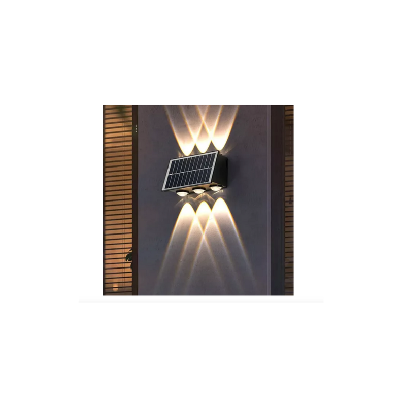 Lampara aplique Solar De Pared 6 Focos Para Exteriores bifocal-2