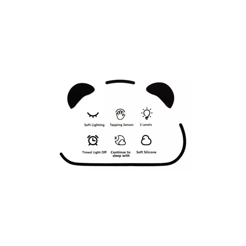 Lampara velador diseño de panda con luz led-2