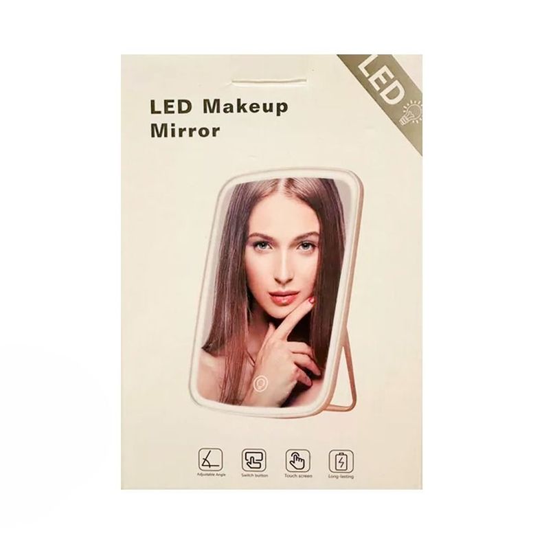 Espejo De Maquillaje Led Iluminación Portátil Recargable-1
