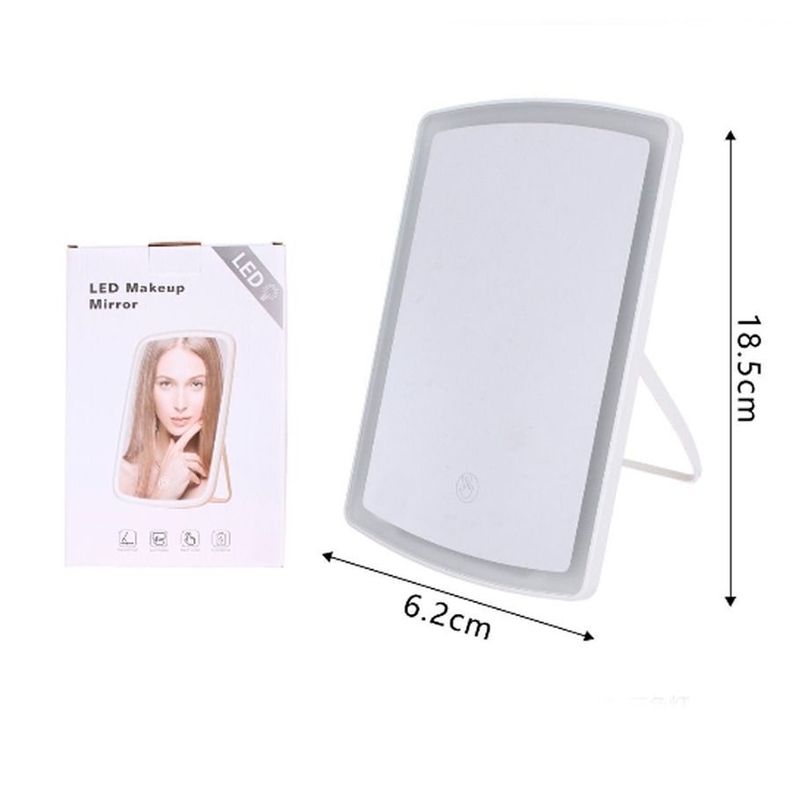 Espejo De Maquillaje Led Iluminación Portátil Recargable-2