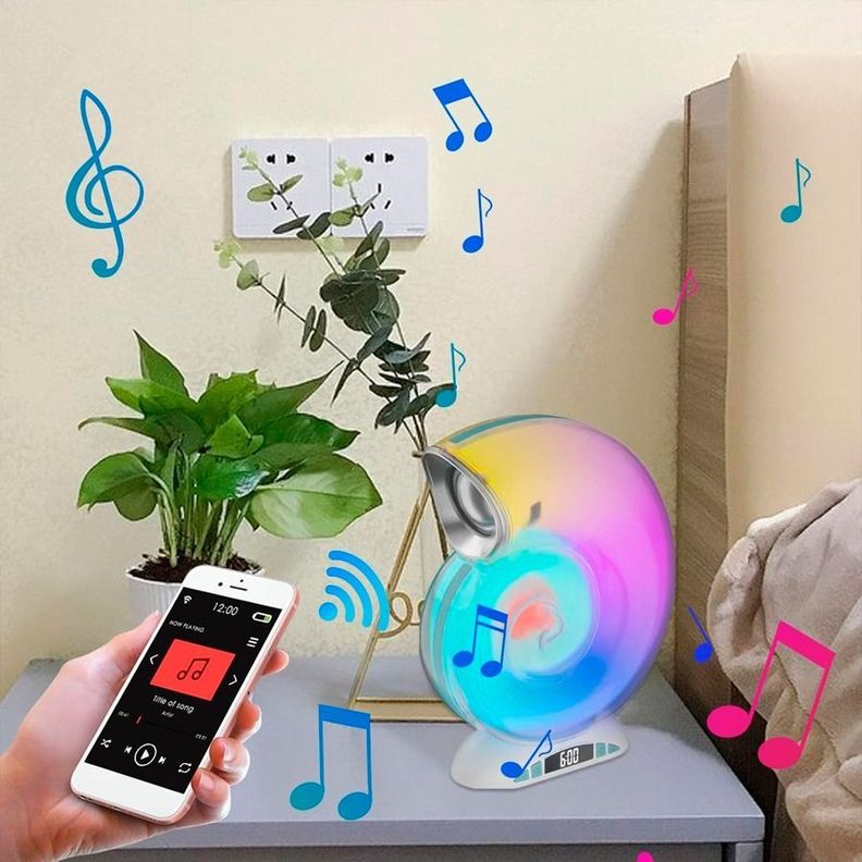 Parlante Bluetooth Con Forma De Caracol RGB Reproductor De Música-1