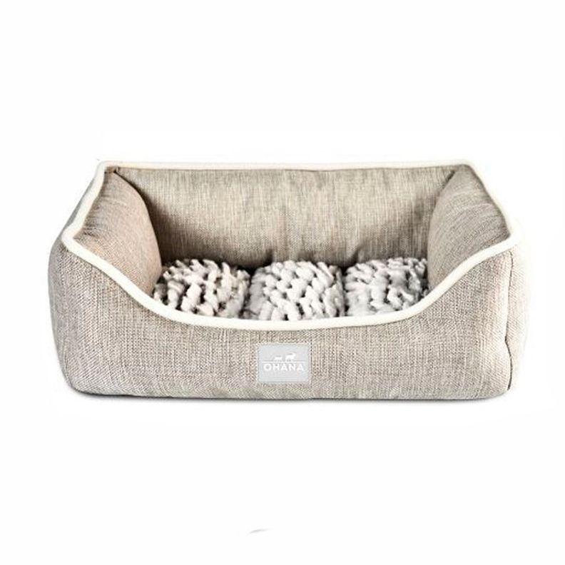 Cama Suave Cuadrada De Lino Para Perros 48X41X16cm-0