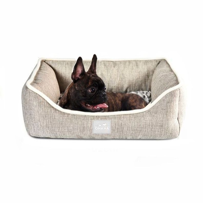 Cama Suave Cuadrada De Lino Para Perros 48X41X16cm-1