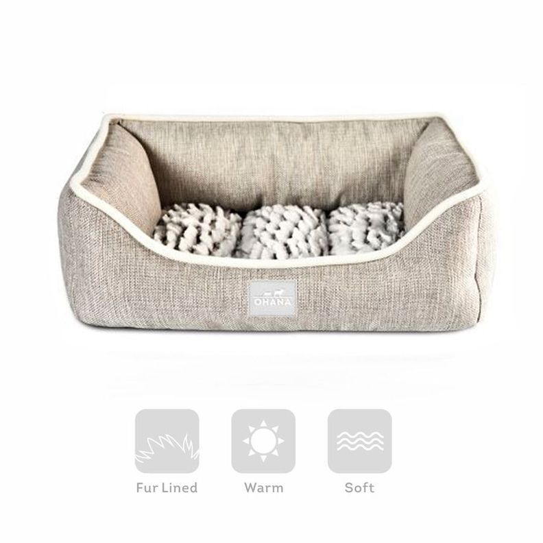 Cama Suave Cuadrada De Lino Para Perros 48X41X16cm-2