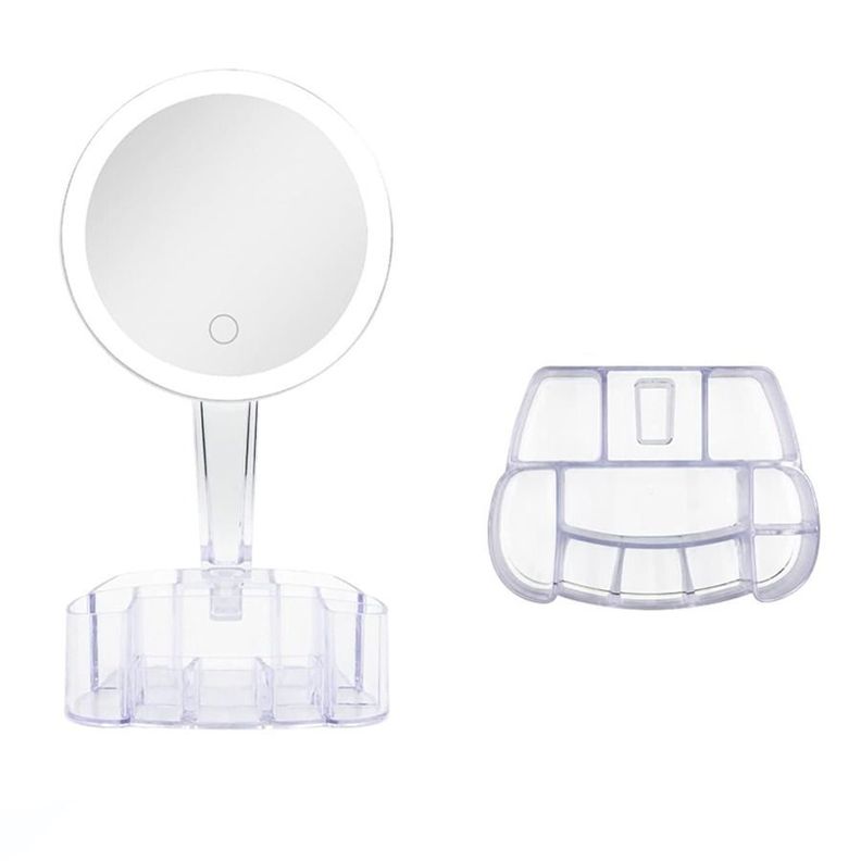 Espejo Organizador De Maquillaje 26 Led 90° Recargable-0