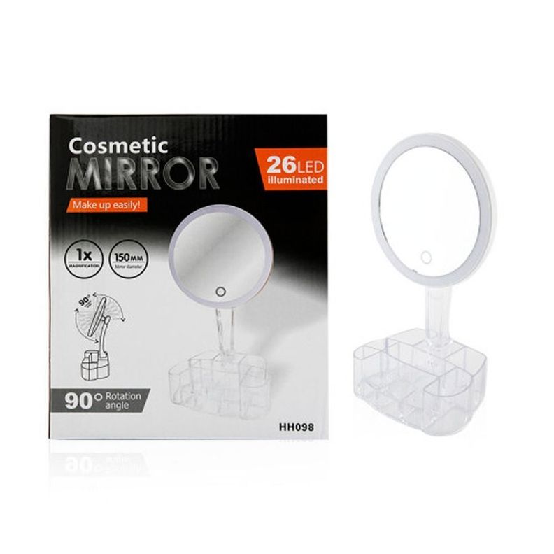 Espejo Organizador De Maquillaje 26 Led 90° Recargable-2