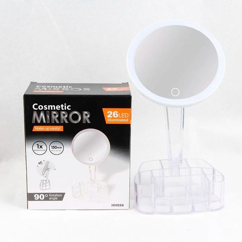 Espejo Organizador De Maquillaje 26 Led 90° Recargable-3