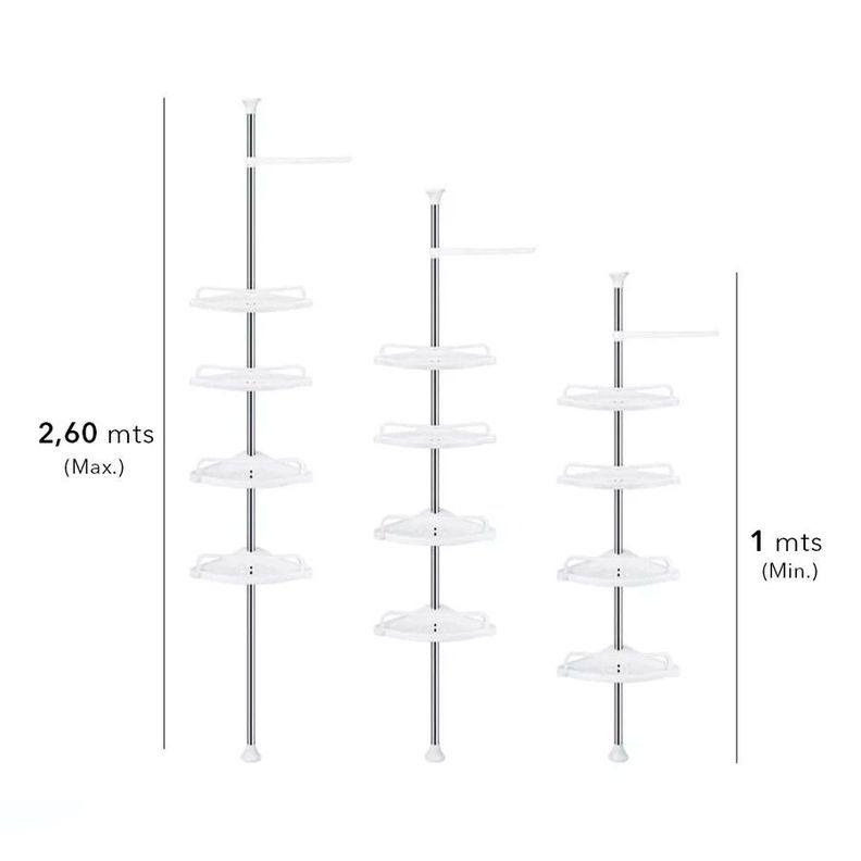 Organizador Esquinero Ajustable 4 Niveles Para Baño-4