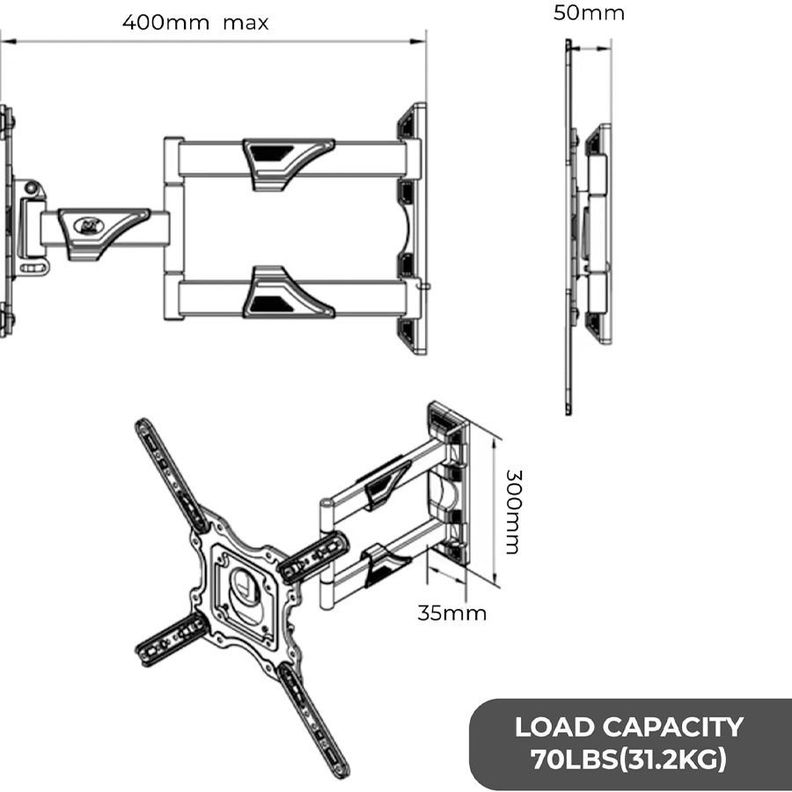 Soporte Universal de Pared para TV 32 a 60" Inclinablea-2