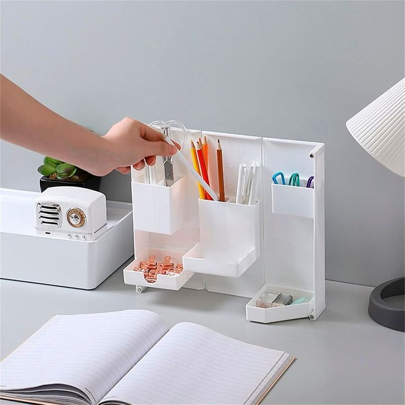 Caja Almacenamiento Para Lápices Plegable Y Estable De Oficina-5