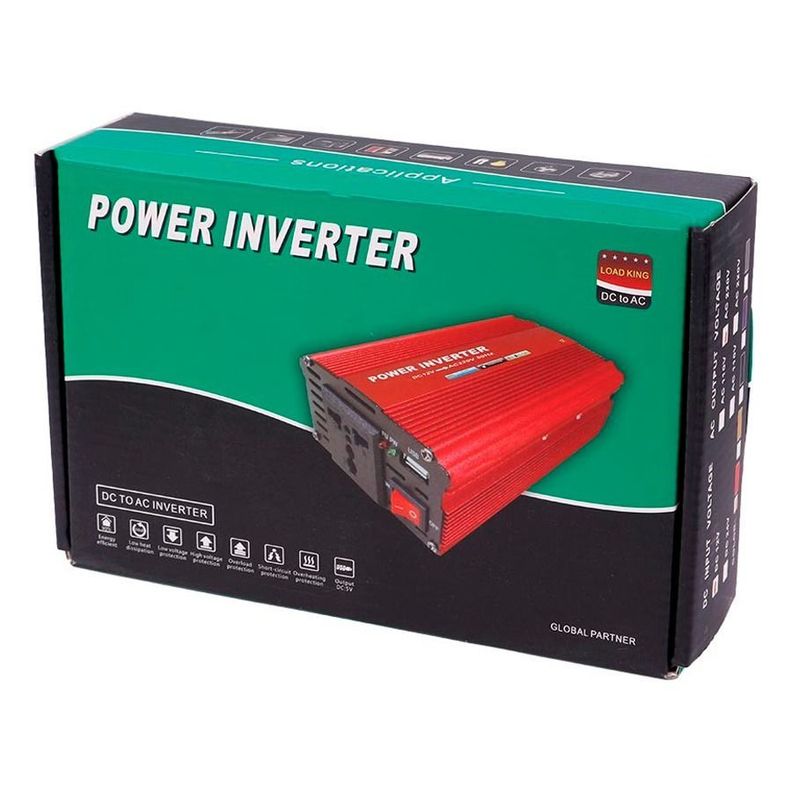 Inversor Convertidor De Corriente De Coche 1000w 12v220v -0