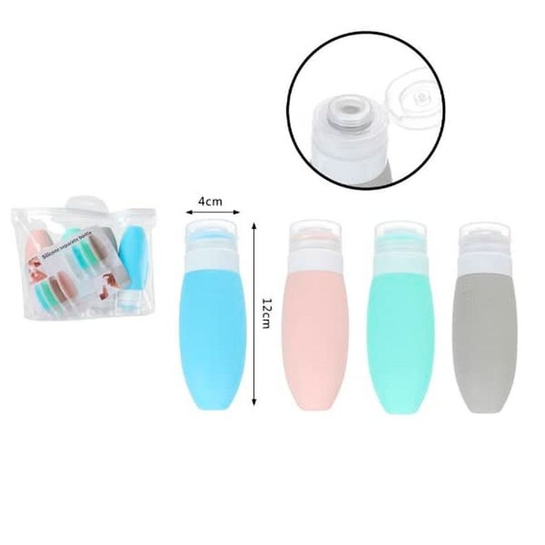 Botellas Silicona Para Viajes Cuidado Personal Crema Locion-1