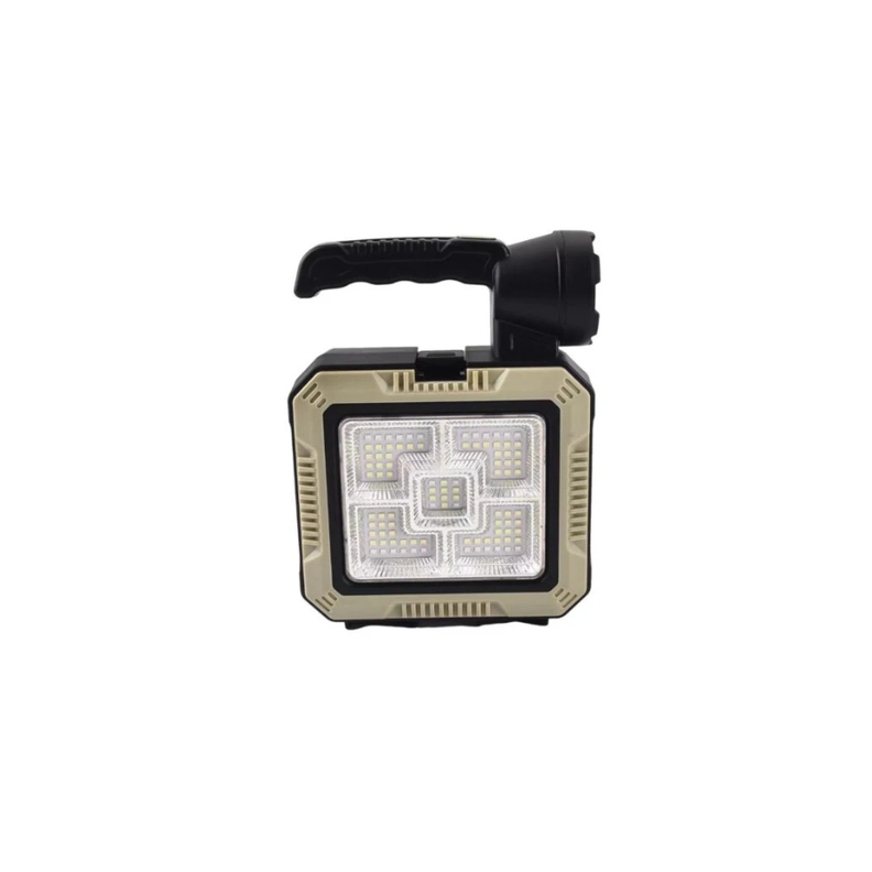 Lámpara Linterna Solar Led Portátil 4 en1 Kit De Herramientas gris-1