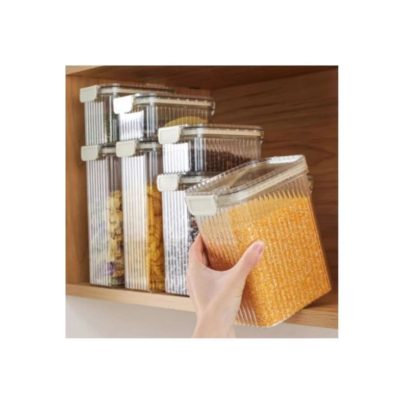 Set 5 Recipientes Hermeticos Almacenamiento Con Tapa Cocina-2
