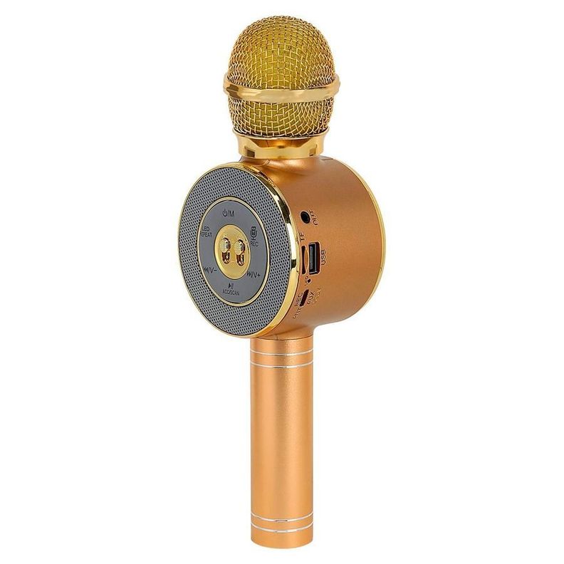 Micrófono Portátil Altavoz Bluetooth Para Smartphones Dorado-0