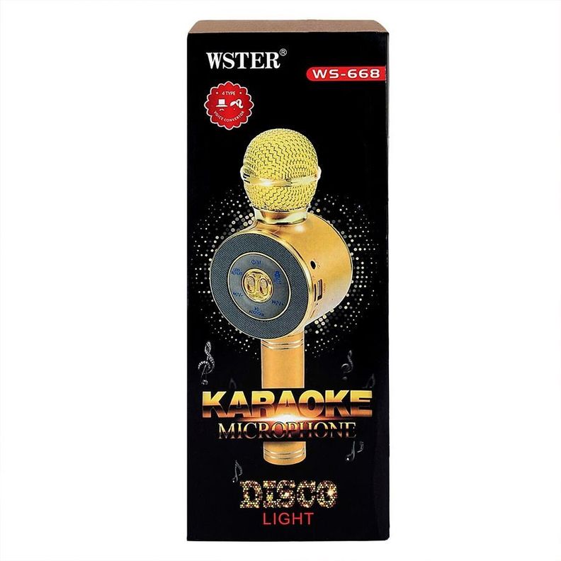 Micrófono Portátil Altavoz Bluetooth Para Smartphones Dorado-2