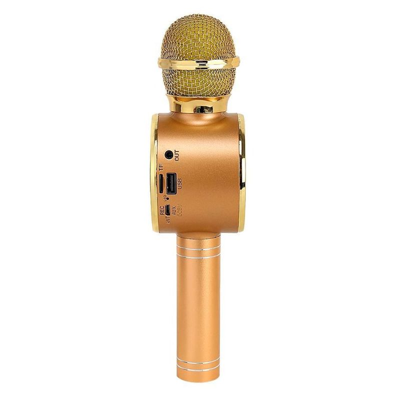 Micrófono Portátil Altavoz Bluetooth Para Smartphones Dorado-5