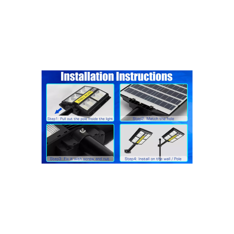Foco Solar 200 Watt Con Sensor Y Luz Fija Control Remoto-2