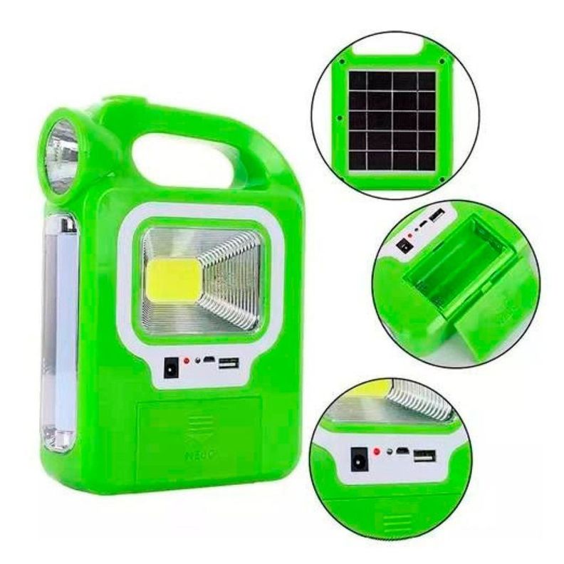 Linterna portátil 6399A LED COB power bank + batería solar-3