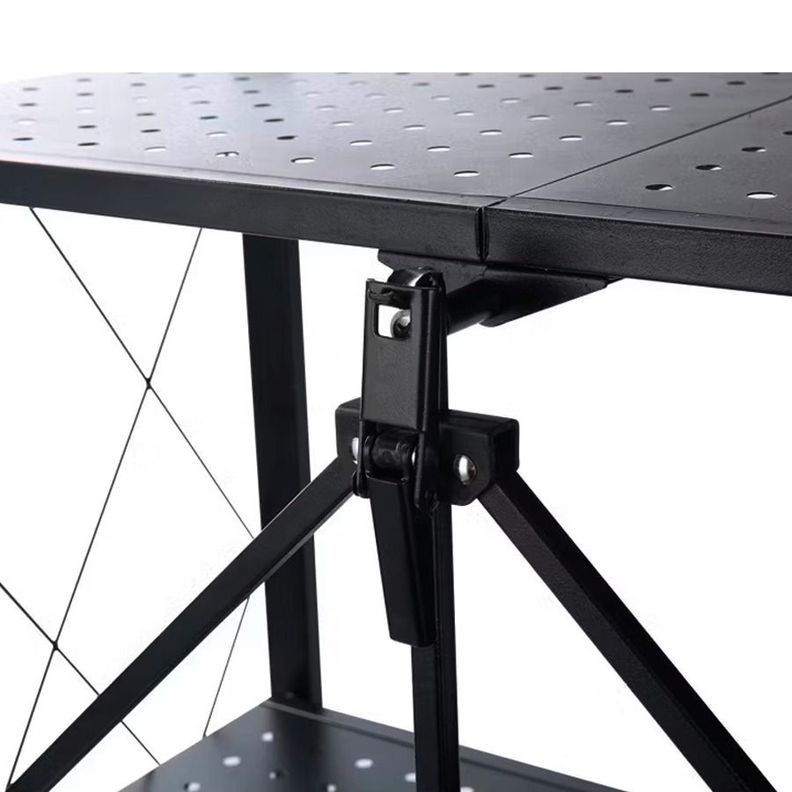 Estante De Almacenamiento Metálico plegable Multiuso De 3 Niveles-3