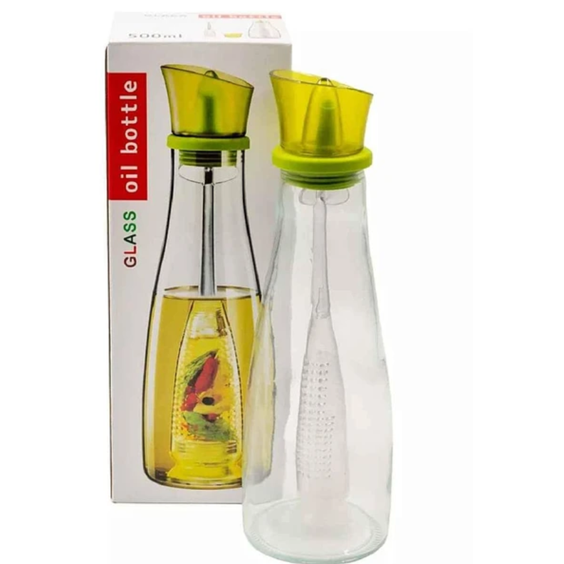 Botella Porta Aceite 500ml Botella Vidrio Cocina dispensador-0