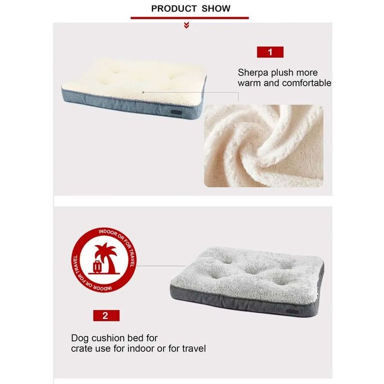 Cama Suave Cálida Para Perros Ideal Para Jaulas 100X70cm-2