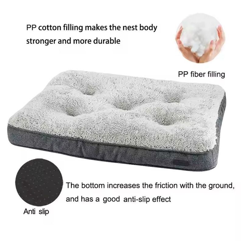Cama Suave Cálida Para Perros Ideal Para Jaulas 100X70cm-3