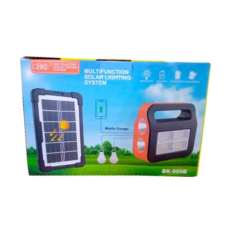 Kit solar de emergencia camping USB + 2 ampolletas-3