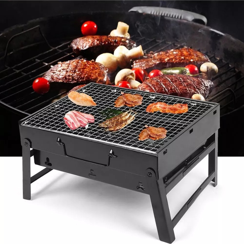 Parrillera Portatil A Carbon De Acero Inoxidable barbacoa plegable-4
