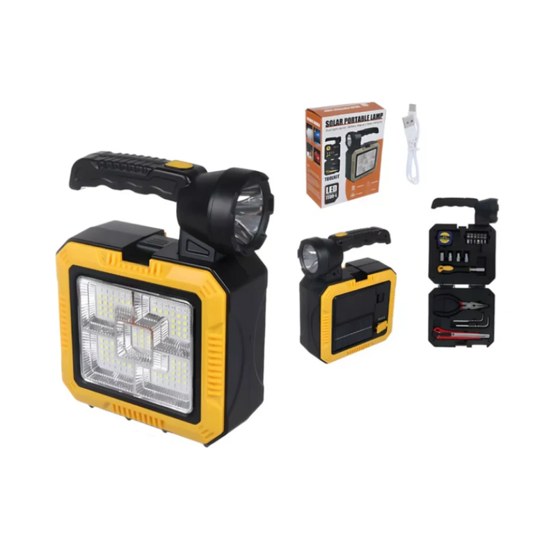 Lámpara Linterna Solar Led Portátil 4 en1 Kit De Herramientas-3