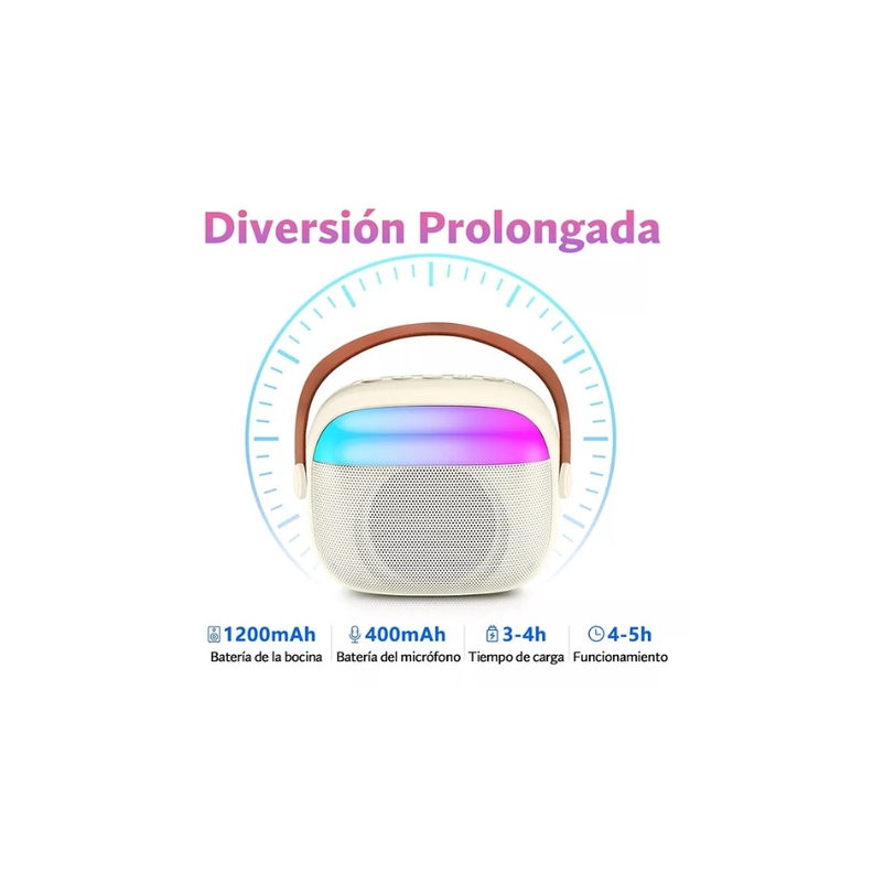 Mini Parlante Karaoke Micrófono Portátil Recargable Sk11-2