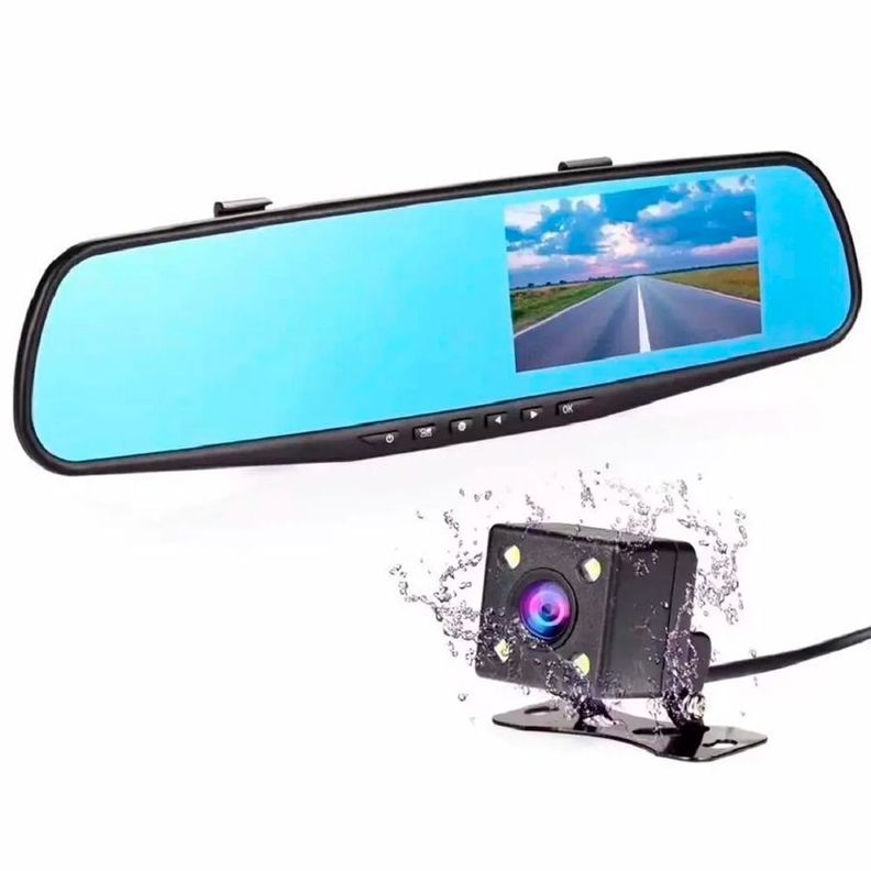 Espejo Retrovisor Tv Doble Camara 1080P FULL HD Para Automóvil-1
