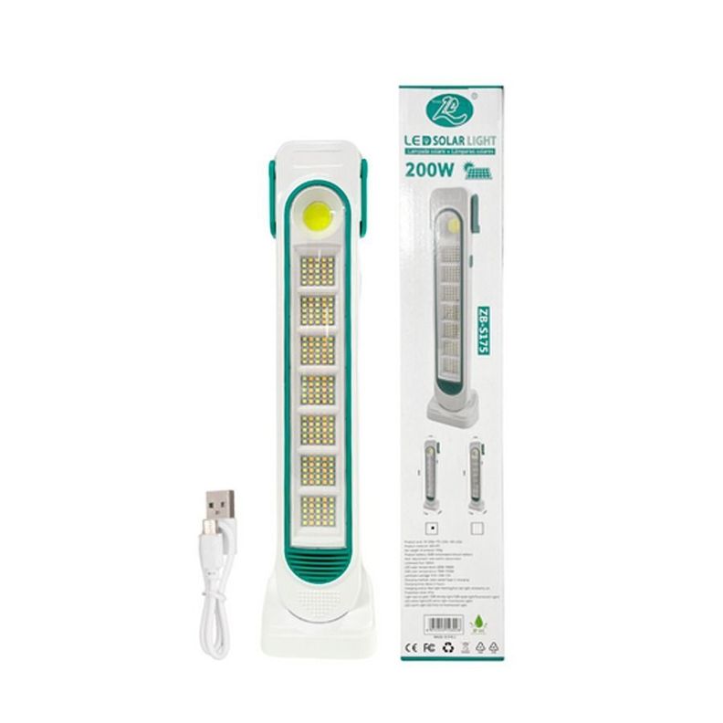 Luz De Emergencia Recargable Panel Solar Luz Fría Y Cálida 200W-1